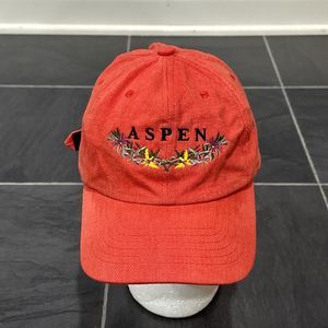 Vintage Aspen Ski Country Imports SCI Aspen Colorado Skiing Strapback Hat Red